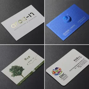 Business Card with Rose Gold Foil Design Matte