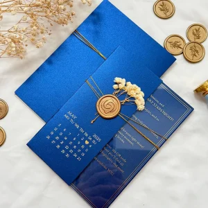 Business Event Invitation Letter with Dried Flowers Paired with Transparent Acrylic Hot Stamping High-end Wedding Invitation