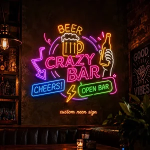 Business Logo Neon Sign with LED Branding Sign and Illuminated Business Sign for Lounge Wall Identity and Retail Display Use