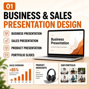 Business Presentation Portfolio Sales Product Presentation Piece Real PPT Slides MAC Supported in Stock