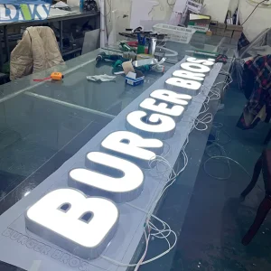 Business Stainless Steel Frontlit Outdoor Storefront Sign Custom Logo Name Electronic Sign
