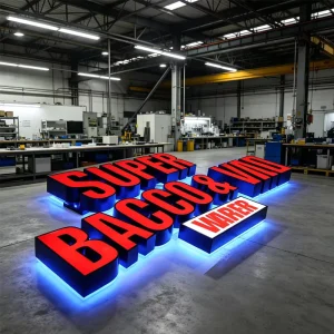 Business Storefront Signs 3D Logo Outdoor Acrylic Shop Wall Advertising Led Frontlit Channel Letters Sign Board IP65 Waterproof