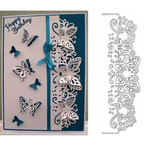Butterfly Lace Border Metal Die Cut Embossing Template Tool for DIY Scrapbooking Cardmaking and Photo Album Craft Decoration