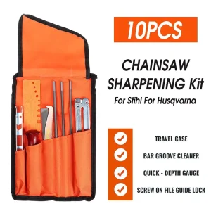 C275 DIY Steel Documents 10 piece Chainsaw Document Toolkit in Cloth Bag File Collection