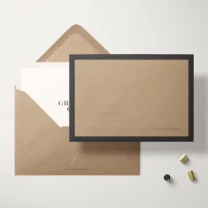 C6 Customized Brown Kraft Paper Thank You Card Certificate Card Packing Paper Envelope with Custom Design