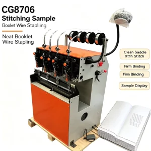 CG8706 8-Station Wire Stapling Machine 80-120 Stitches/Min Commercial Bindery Equipment Binding Machine for Card Display Making