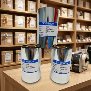 CK26 Cost Effective Wax Resin Ribbon Stable 1.7RD Darkness for Warehouse Inventory Shipping Labels