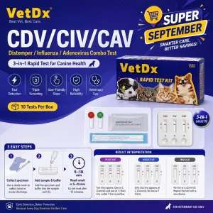 Canine Distemper Influenza Adenovirus Combo Test CDV/CIV/CAV Rapid Diagnostic Kit