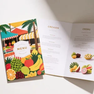 Canvas Menu Design Template for Paper and Paperboard Printing Photoshop and Illustrator