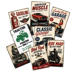 Car Metal Oil Iron Sign Poster Vintage Wall Decor Retro Plaque Metal Plate Home Room Garage Decoration