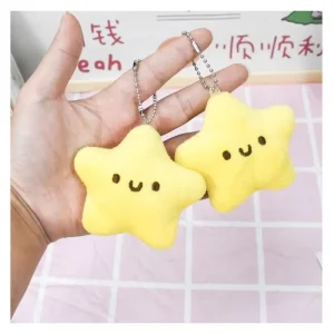 Cartoon Anime Cute Creative Soft Stuffed Plush Toy Colorful Stars Keychain Toy Gift PP Cotton Available for Kids