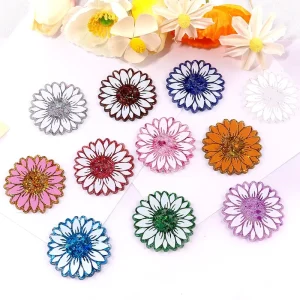 Cartoon Daisy Acrylic Flatback Planar Designer Resin Flatback Planner Acrylic Flatbacks Acrylic Plate Sticker
