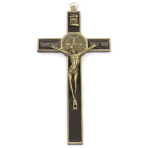 Catholic Religious Icon of Christ Jesus Saint Benedict Glow in the Dark Cross Home Office Pendant Decoration