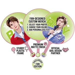 Celebrity Support Item King Fan Merchandise High Quality Non Transparent Plastic Fan Double Sided Printing Wang Business Gift