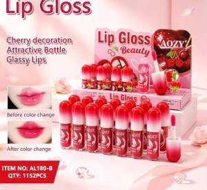 Cherry Hydrating Shimmer Non-Sticky Mirror Lip Gloss Private Label