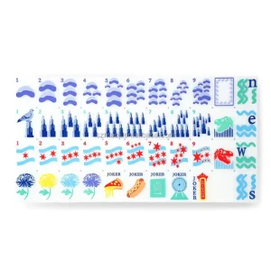 Chicago Flag Wavy Lake Michigan White Acrylic 160 Tiles High end Luxury Mahjong Game Kit Bulk Factory Direct OEM