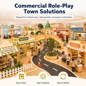 Children Indoor Playground Equipment Modular Flower Supermarket Street Road Bench Layout Quality Checked FEC Operators