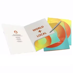 China Factory Printing A4 A5 Paper Document Folders Custom Logo Business File Folders with Pockets