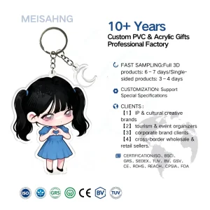 China Manufacturer Custom Printed Acrylic Keychain Custom Brand Image Two Side Acrylic Charm Hotel Store Marketing Accessories
