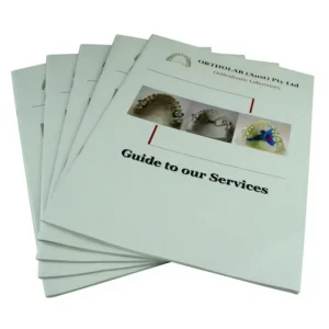 China Printing Service for Custom Logo Graphic Design Brochures with Saddle Stitching and Film Lamination