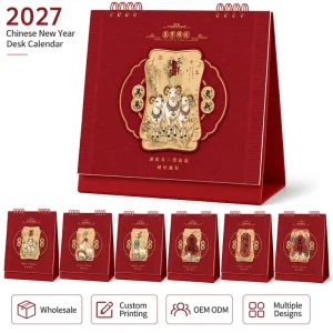 Chinese New Year Desk Calendar Year of the Goat Custom Logo Corporate Gift Supplier for Business Gifting