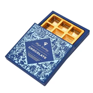 Chocolate High End Portable Cardboard Box Paper Box 9 Bars Rigid Custom Logo Plastic Inset Food Gift Packaging Gifting