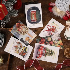 Christmas Cards Bulk Gold Foil Stamped Holiday Greeting Note Card with Envelope for Gift