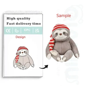Christmas Plush Sloth Stuffed Animal Home Decoration and Christmas Gift Filled with PP Cotton