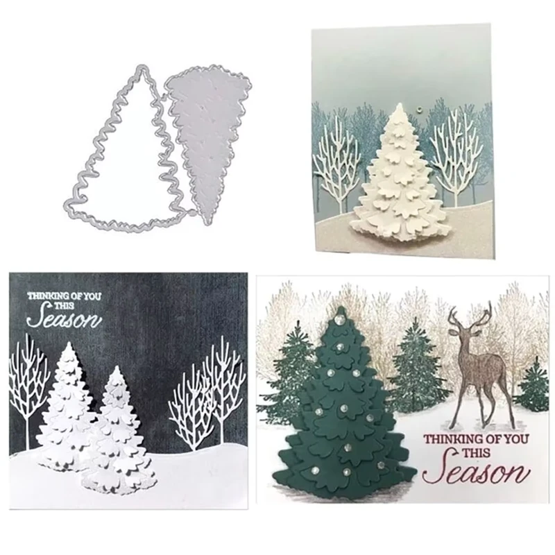 Christmas Tree Metal Die Cut Embossing Template Tool for DIY Scrapbooking Cardmaking and Photo Album Craft Decoration