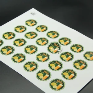 Circular Resin Stickers, PVC Adhesive UV Vinyl Labels for Water Bottles and Product Packaging Boxes