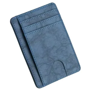 Classic Custom Logo Black Genuine Leather Business Card Holder Zipper Closure 3 Standard Size Office