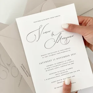 Classic Wedding Invitation Card Custom Style LOGO Information with Envelope for Elegant Marriage Ceremony Use Invites