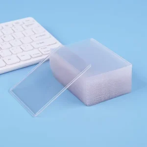 Clear 3×4 Business Card Holder Transparent Hard Plastic 35pt Trading Card Protectors for Sports Baseball