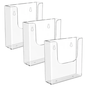Clear Acrylic Keyhole Wall Mount Brochure Holder Single Pocket Flyer Display for Office and Exhibition
