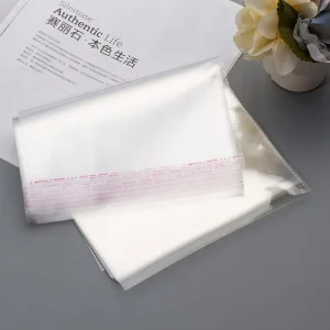 Clear BOPP Plastic Storage Bags with Self-Adhesive Tape Lock High Transparent Opp Packaging Tape