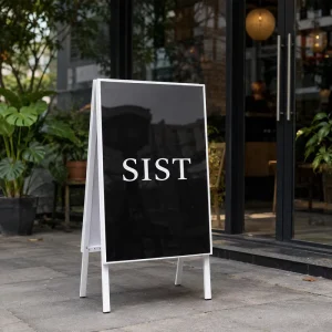 Clothing Store Floor Standing Aluminum Frame Double sided Mirror Display Board Eco Friendly Foldable 800×800 Advertisement