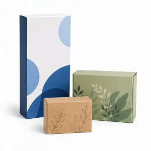 Coated Cardstock Wine Gift Packaging Box Laminate Recyclable Custom Size Embossing Design Print Sustainable Packaging