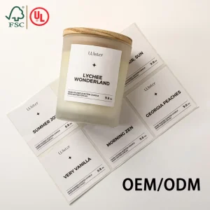 Coated Paper Candle Labels Roll Heat Resistant Scented Candle Jar Packaging Labels Adhesive Logo Stickers for Packaging Label