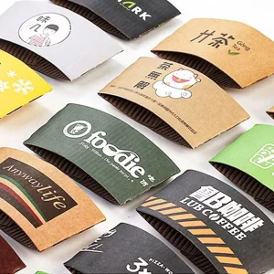 Coffee cup cover thickened corrugated paper cover customized heat insulation cup cover