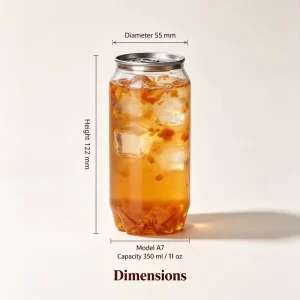 Cold Brew Coffee Clear Plastic PET Can with Fresh Keeping Food Packaging Solution 350ml 11oz