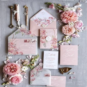 Color Printing Embossing Wedding Invitation Card Luxury Gold Foil Custom Design Blank Note Card for Anniversary Birthday Party
