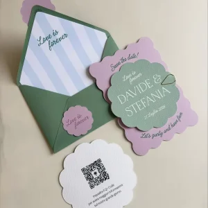 Colorful Classical Logo Luxury Design Matt Varnishing Wedding Cards Greeting Card Thank You Printable Card Set with Envelopes