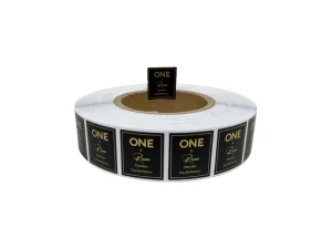 Colorful Factory Price Synthetic Oblong Adhesive Sticker Waterproof Holographic Luxury Perfume Packaging Coated Paper