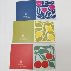 Colorful Floral Pattern Folded Greeting Card Blank or Custom Printed Inside for Birthday Wedding or Mother’s Day