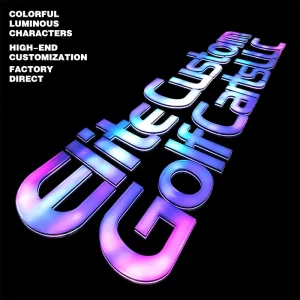 Colorful Glowing 3D Lettering Door Logo Store Sign Outdoor Background Wall