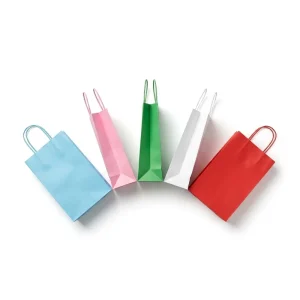Colorful Paper Shopping Bags with Handles Printed Gift Packaging Bags