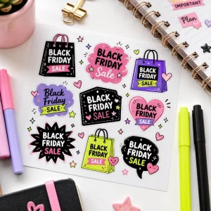 Colorful Playful Stickers for Kids Toy Storage Labels Custom Illustration Gift Promotion Decals for Stationery