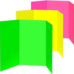Colorful Three Fold Display Board School Office Science Expo Foldable Cardboard Poster Board