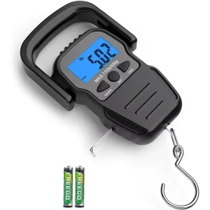 Comfort Grip Ergonomic Heavy Duty 50kg Backlit LCD Integrated Ruler High Accuracy Professional Electronic Luggage Scale