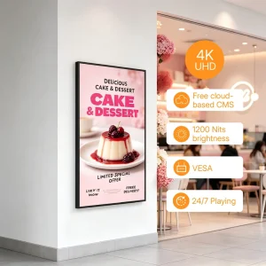 Commercial 16 9 Ratio Indoor LCD Display 1000 1200 Nits Modular Menu Board Digital Signage With Free Cloud CMS